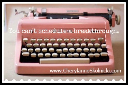 schedule a breakthrough typewriter text