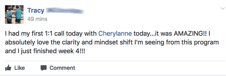 Tracy FB Post , Client Breakthroughs